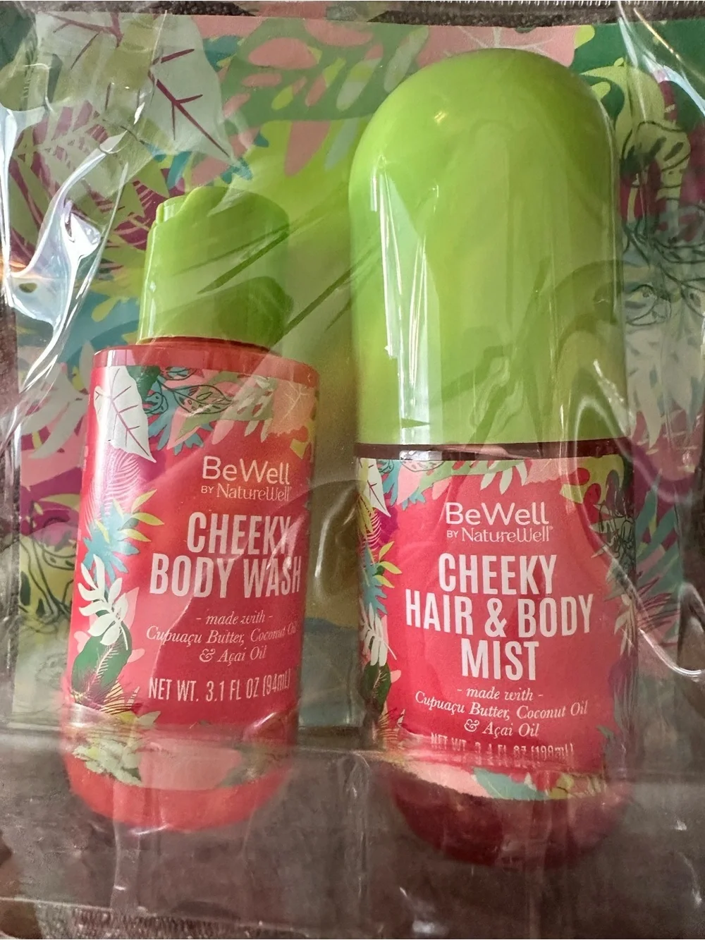 BeWell Cheeky Body Wash and Hair & Body Mist Travel Set - NEW